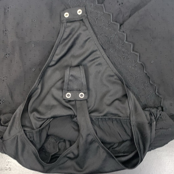 Express Black Eyelet Cross Front V-neck Bodysuit- NWT - Picture 14 of 17